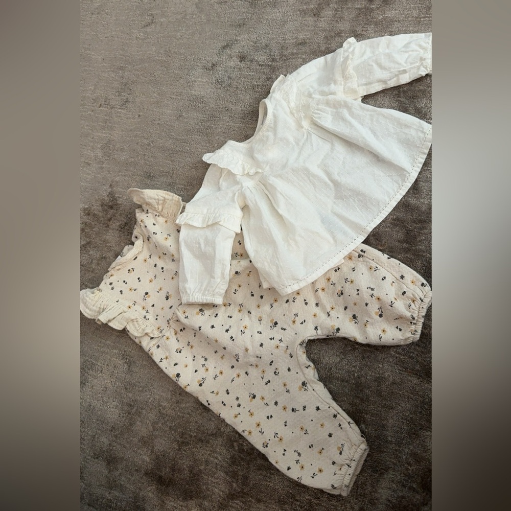 Zara White Blouse and overall bundle